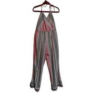 FIRE Los Angeles boho woman pant jumpsuit halter top wide legs size large